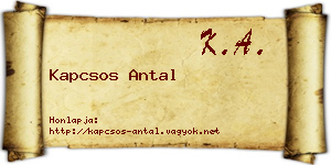 Kapcsos Antal névjegykártya